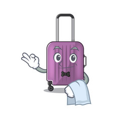 Cute Travel Suitcase Waiter Mascot Shape