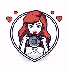 Photographer Girl With Camera Icon Photography