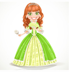 Princess With Brown Hair In A Green Dress