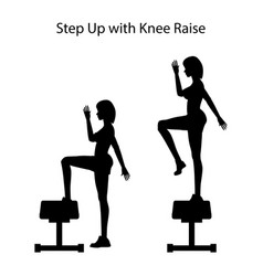 Step Up With Knee Raise Exercise Silhouette