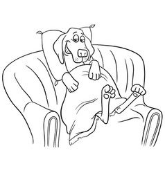 Cartoon Dog Character Resting On A Sofa Coloring