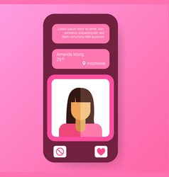 Profile Girl Dating App User Interface Mockup