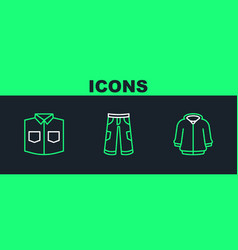 Set Line Hoodie Shirt And Pants Icon