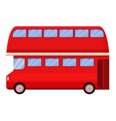 Station Red Bus Icon Cartoon Truck Side