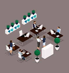 Trend Isometric People Office Worker Rear View