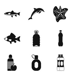 Watershed Icons Set Simple Style