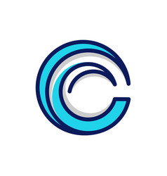 Letter C Wave Surf Logo Design