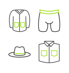 Set Line Shirt Man Hat Cycling Shorts And