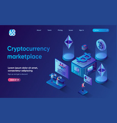 Cryptocurrency Marketplace Concept 3d Isometric