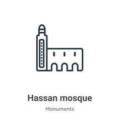 Hassan Mosque Outline Icon Thin Line Black