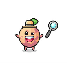 Pluot Fruit Mascot As A Detective Who Manages