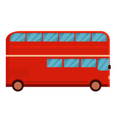 Red London Bus Icon Cartoon Tourist Side