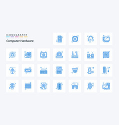 25 Computer Hardware Blue Icon Pack