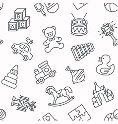 Baby Toy Seamless Pattern Line Background