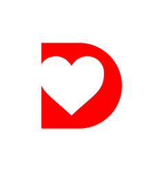 D Brand Name With Red Heart Icon