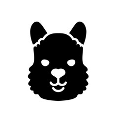 Lama Isolated Glyph Icon Animal Head Symbol