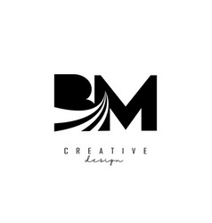 Creative Black Letters Bm B M Logo With Leading