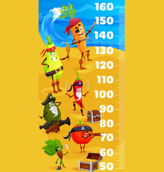 Kids Height Chart Ruler Cartoon Vegetable Pirate