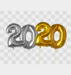 Gold And Silver Foil Balloons Number 2020