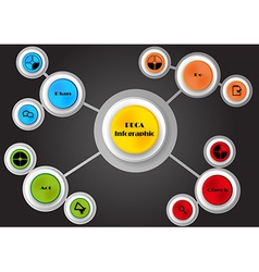 Template infographic with PDCA motif on dark Vector Image