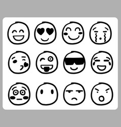 Doodle Abstract Of Emotion Icon Thin Line Set