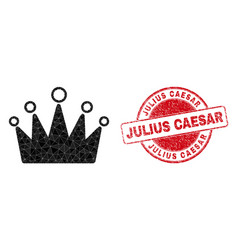 Grunge Julius Caesar Round Seal And Crown Lowpoly