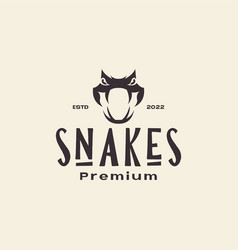 Head Teeth Cobra Snake Vintage Logo Design