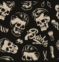 Barber Monochrome Vintage Seamless Pattern