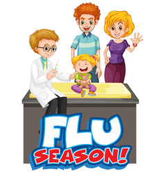 Font Design For Word Flu Season With Kid