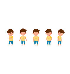 Little Boy Character Showing Face Expression And