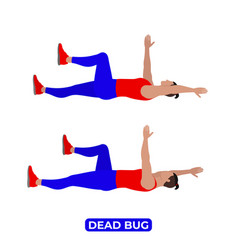 Man Doing Dead Bug Exercise For Abs And Core