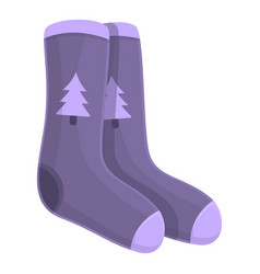 Purple Winter Socks Icon Cartoon Cute Sock