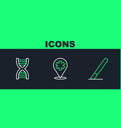 Set Line Surgery Scalpel Dna Symbol And Location