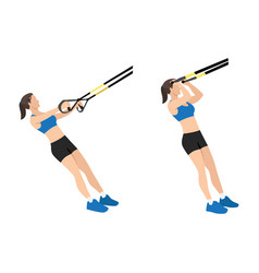 Woman Doing Trx Suspension Strap Bicep Curls