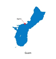 Detailed Map Of Guam And Capital City Agana