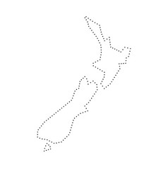 New Zealand Dotted Outline Map