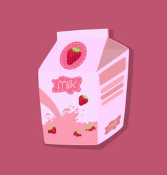 Strawberry Flavored Milk Carton Box Pink