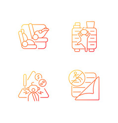 Accidents Prevention Gradient Linear Icons Set