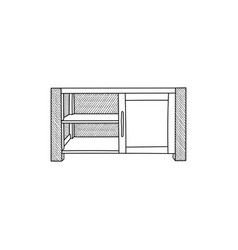 Buffet With Drawer Icon Design Interior