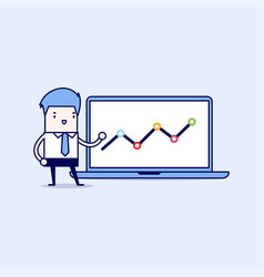 Businessman Pointing At Graph In Laptop