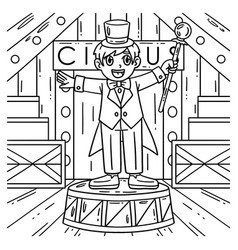 Circus Ring Master Coloring Page For Kids