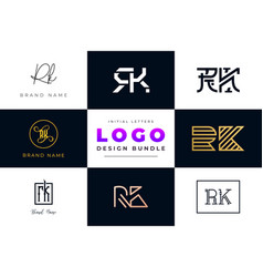 Initial Letters Rk Logo Design Bundle