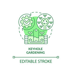 Keyhole Gardening Green Concept Icon