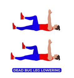 Man Doing Dead Bug Leg Lowering Exercise