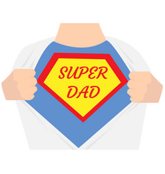 Man Open Shirt Super Dad Hero