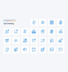 25 Quit Smoking Blue Icon Pack