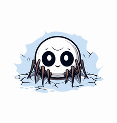 Cute Cartoon Spider On White Background