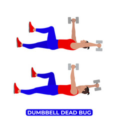 Man Doing Dumbbell Dead Bug Exercise