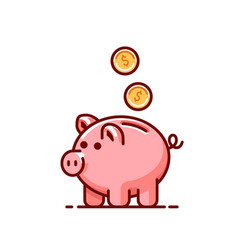 Piggy Bank With Gold Coins Savings