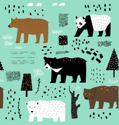 Seamless childish pattern with cute bears Vector Image